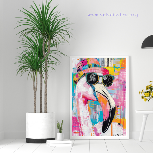 Black Girl Art - Velvet's View Digital Art - Funky Flamingos 518