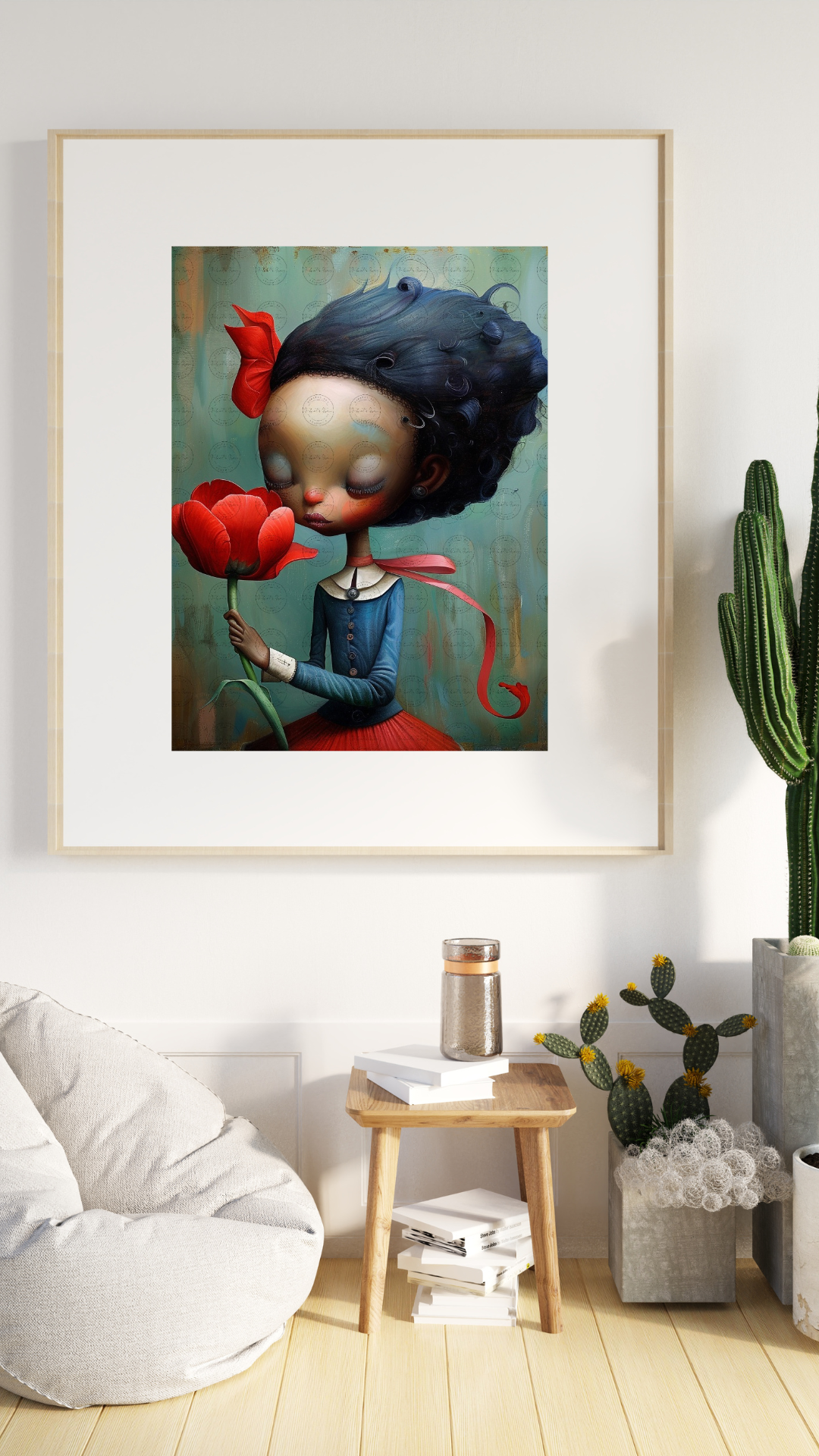 Black Girl Art - Kids Digital Art - Velvet's View - Tressa and Her Tulips 1016