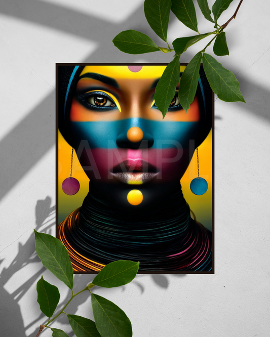 Afro Modern Majesty: Bold Digital Portraits of African Women in Geometric Color Patterns – Velvet’s View Exclusive - hfb852314I