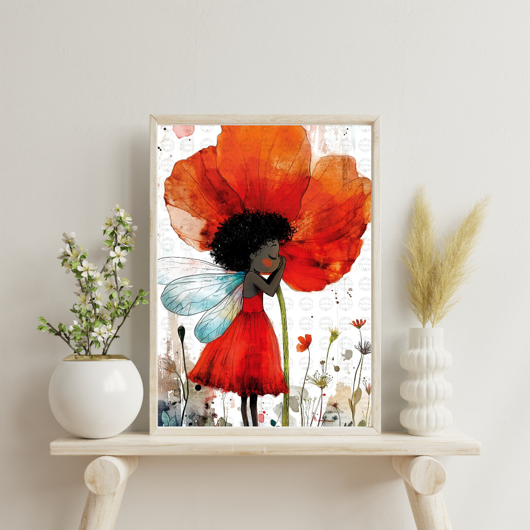 Black Girl Art - Velvet's View Digital Art : Blossom Fairy Whispers 225