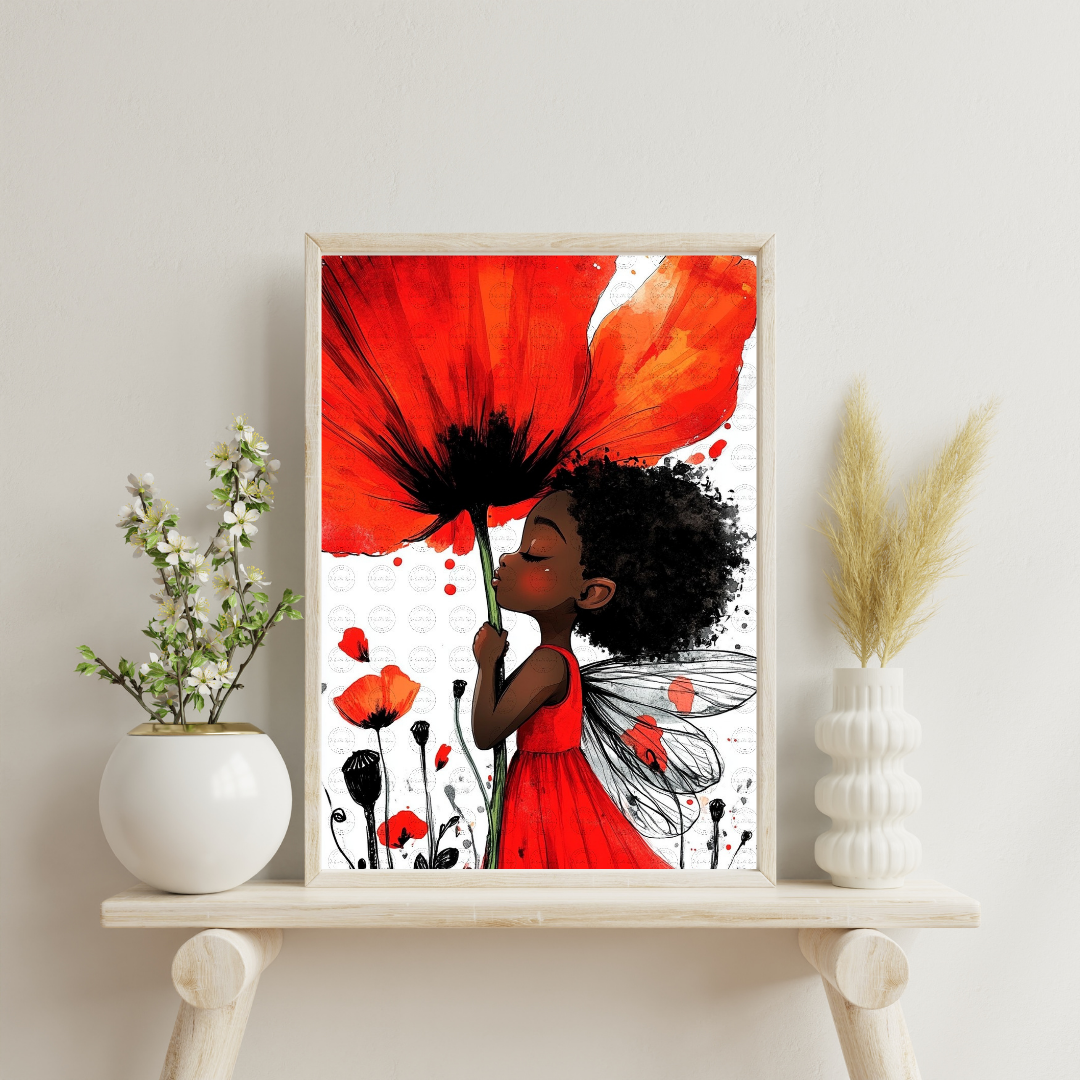 Black Girl Art - Velvet's View Digital Art : Blossom Fairy Whispers 221