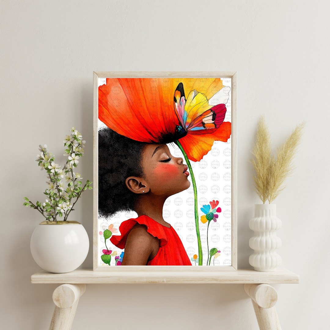 Black Girl Art - Velvet's View Digital Art : Blossom Fairy Whispers 224