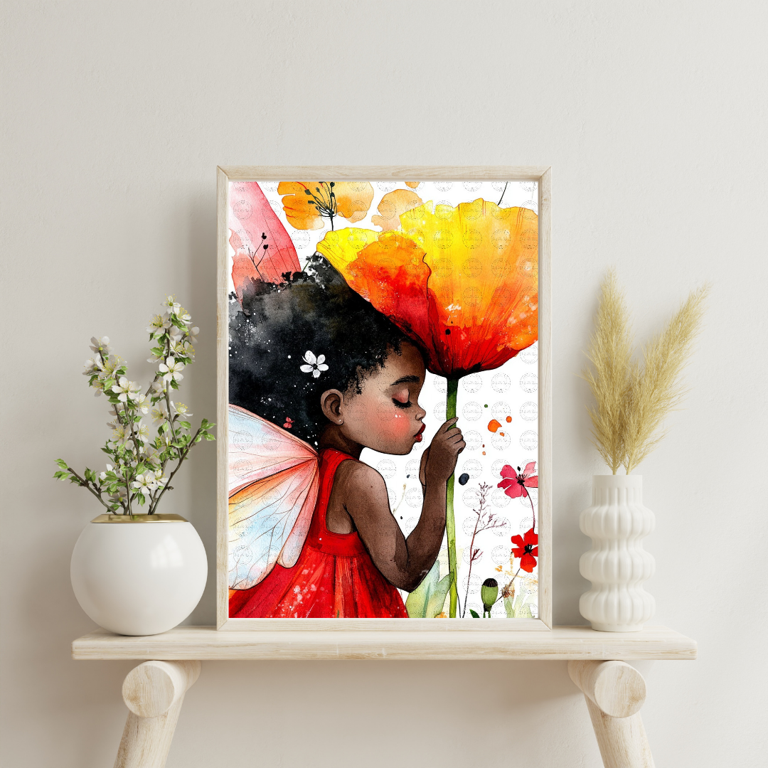 Black Girl Art - Velvet's View Digital Art : Blossom Fairy Whispers 223