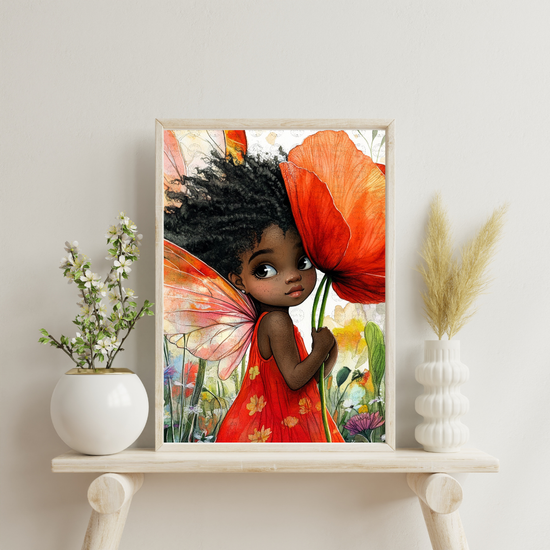 Black Girl Art - Velvet's View Digital Art : Blossom Fairy Whispers 222
