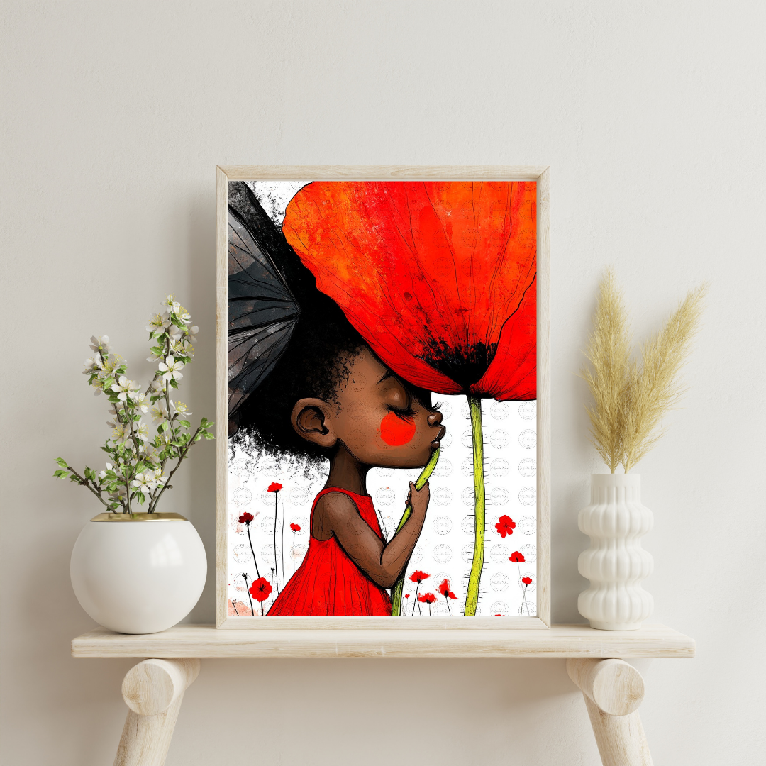 Black Girl Art - Velvet's View Digital Art : Blossom Fairy Whispers 220