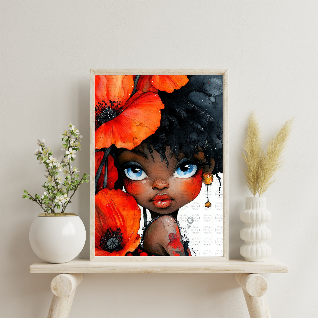 Black Girl Art - Velvet's View Digital Art : Blossom Fairy Whispers 219