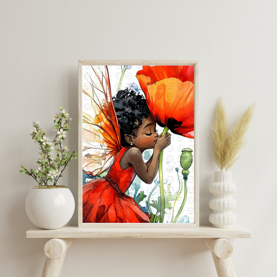 Black Girl Art - Velvet's View Digital Art : Blossom Fairy Whispers 217