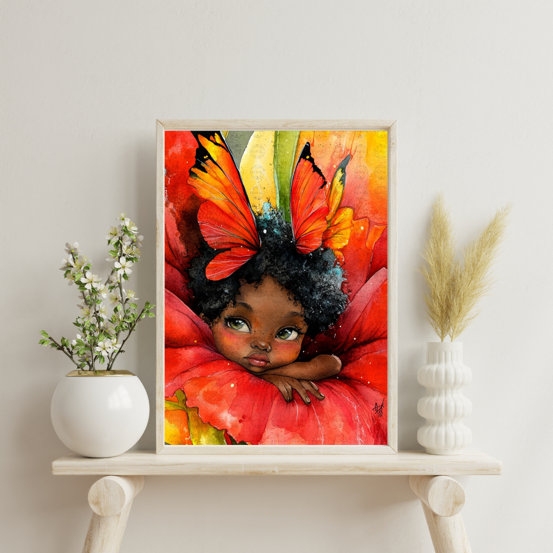 Black Girl Art - Velvet's View Digital Art : Blossom Fairy Whispers 215