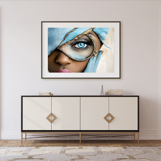 Black Girl Art  - Velvets View - Reflections in Blue: The Modern Muse 314