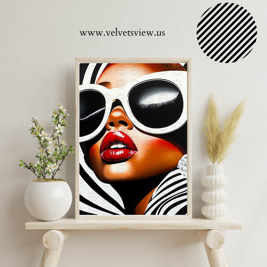 Black Girl Art  - Velvets View Digital Art - Afrofuturistic Elegance - Shades of Beauty 483