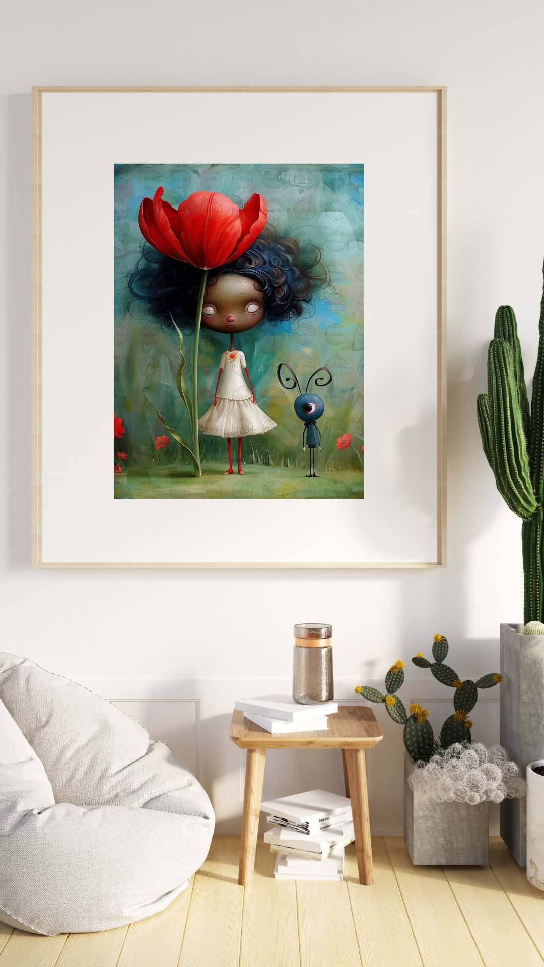Black Girl Art - Kids Digital Art - Velvet's View - Tressa and Her Tulips 1018