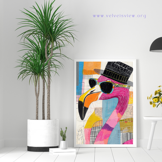 Black Girl Art - Velvet's View Digital Art - Funky Flamingos 516