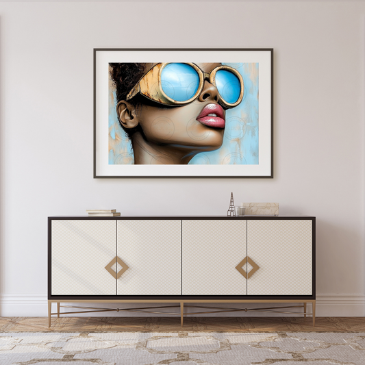 Black Girl Art  - Velvets View - Reflections in Blue: The Modern Muse 313
