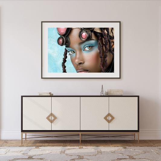 Black Girl Art  - Velvets View - Reflections in Blue: The Modern Muse 312