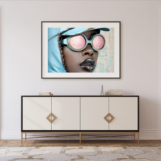 Black Girl Art  - Velvets View - Reflections in Blue: The Modern Muse 309