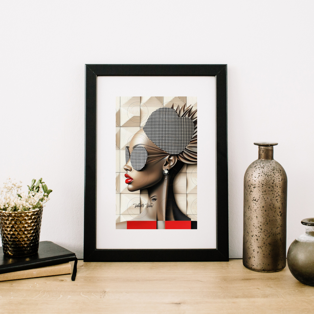 Black Girl Art  - Velvets View Digital Art - Elegance in Perspective: Where Bold Lines Meet Timeless Sophistication 408