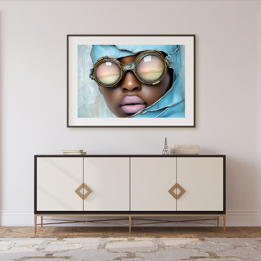 Black Girl Art  - Velvets View - Reflections in Blue: The Modern Muse 307