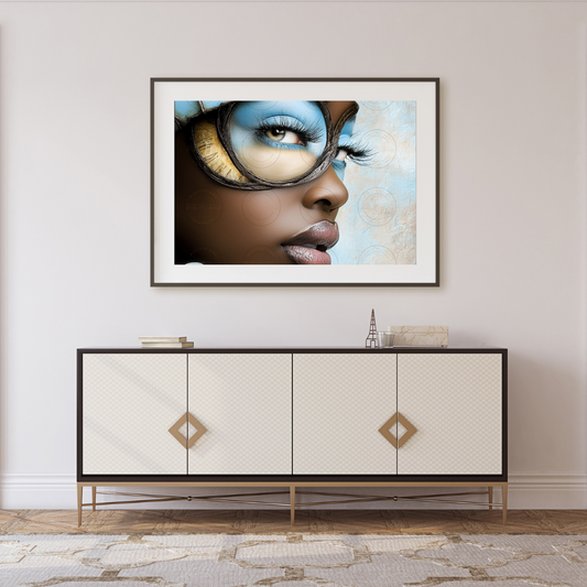 Black Girl Art  - Velvets View - Reflections in Blue: The Modern Muse 306