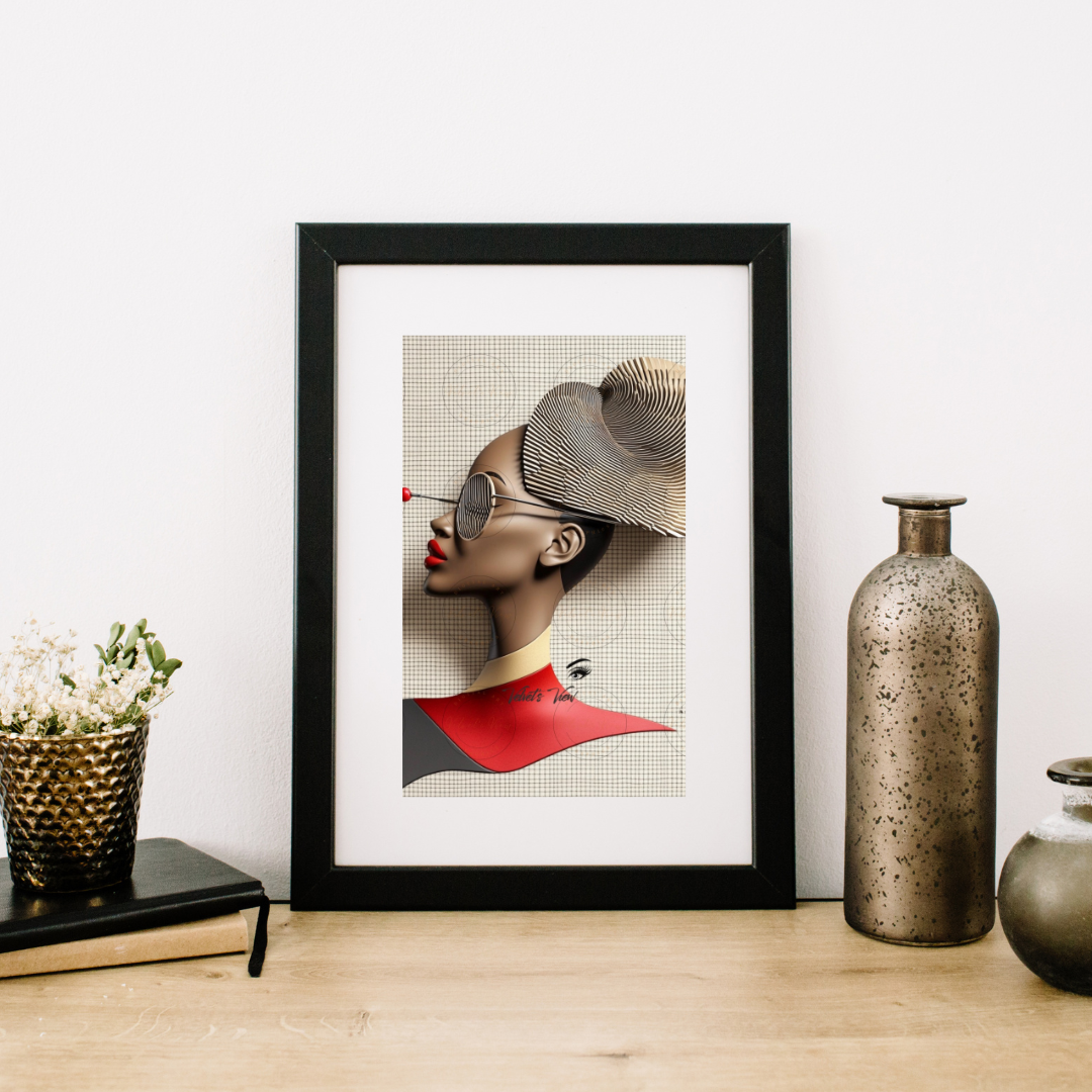 Black Girl Art  - Velvets View Digital Art - Elegance in Perspective: Where Bold Lines Meet Timeless Sophistication 406