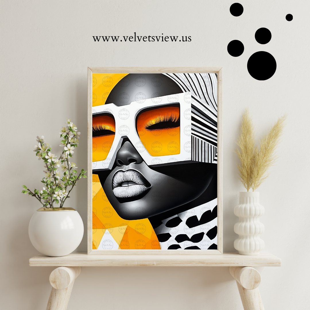 Black Girl Art  - Velvets View Digital Art - Afrofuturistic Elegance - Shades of Beauty 480