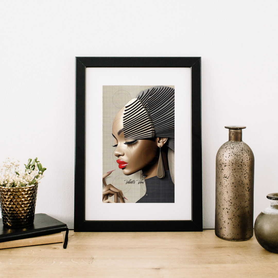 Black Girl Art  - Velvets View Digital Art - Elegance in Perspective: Where Bold Lines Meet Timeless Sophistication 404