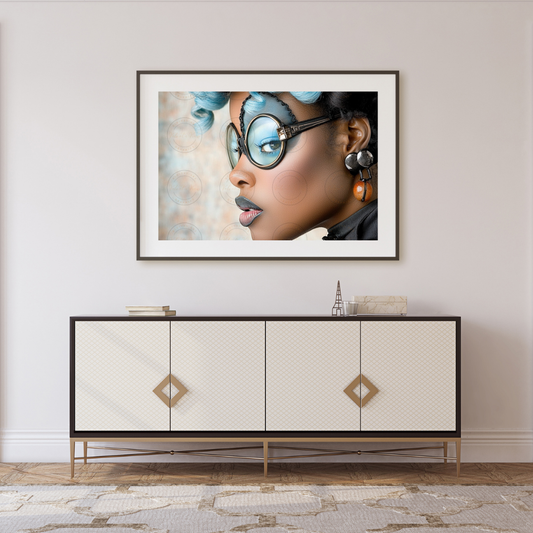 Black Girl Art  - Velvets View - Reflections in Blue: The Modern Muse 315
