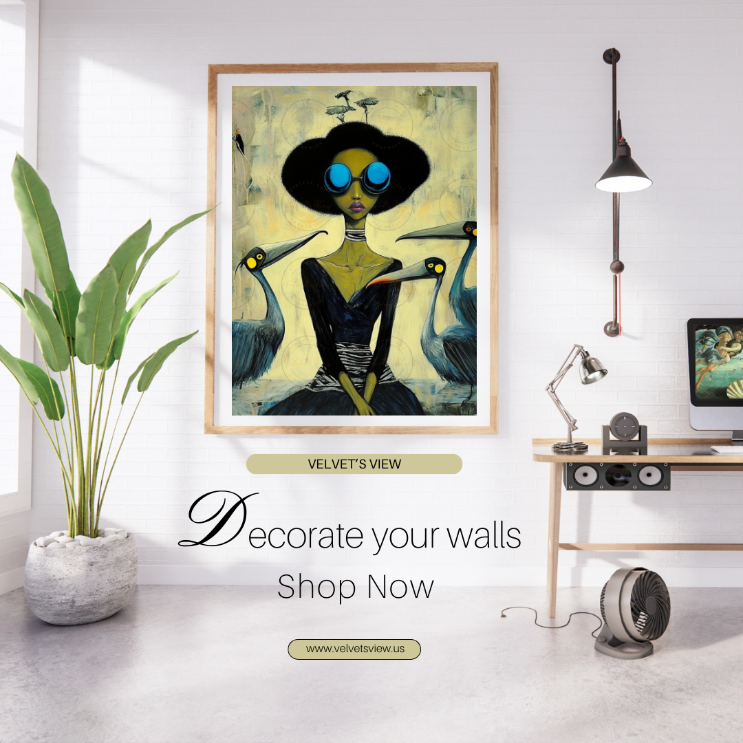 Black Girl Art  - Velvets View Digital Art - Birds of Whimsy Collection 619