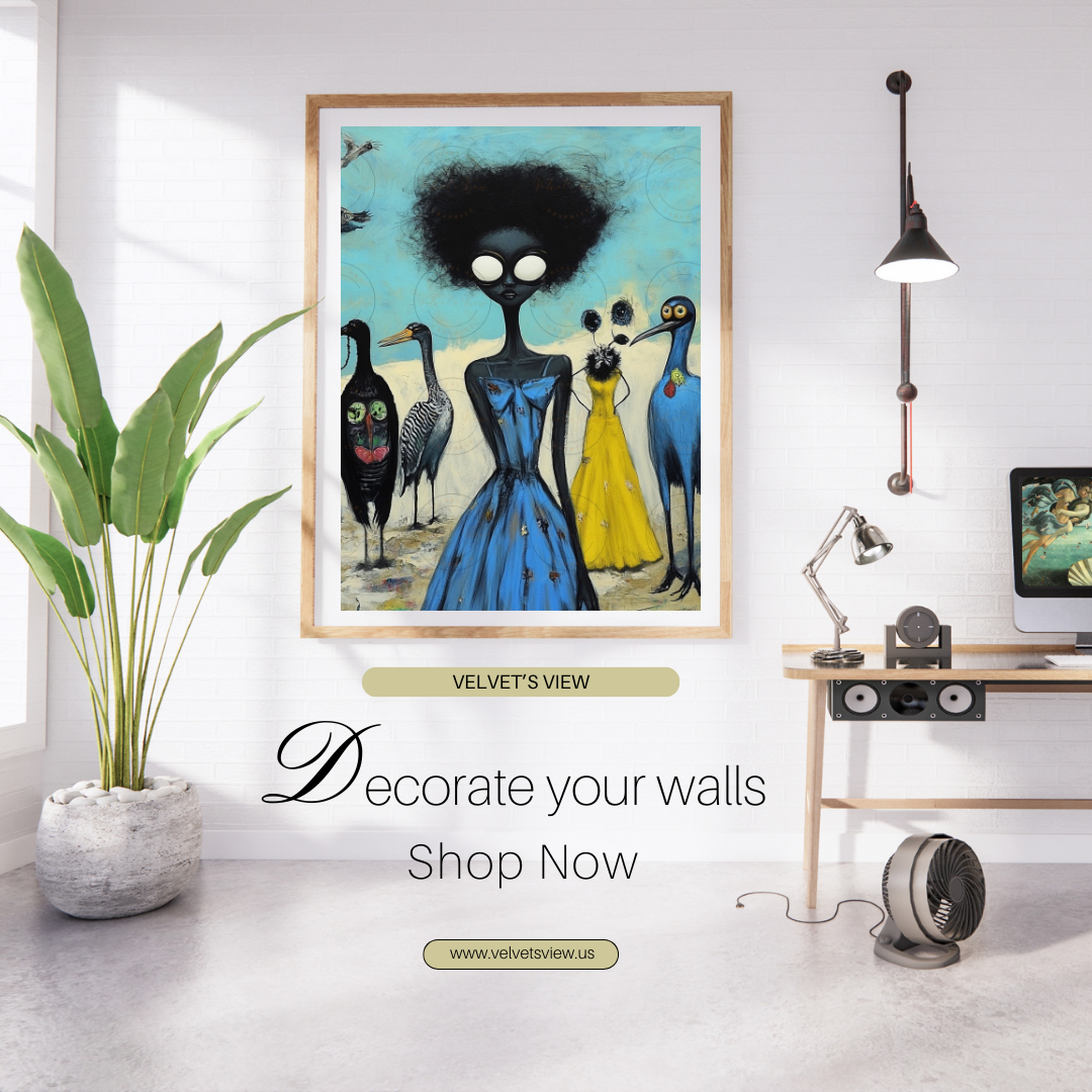 Black Girl Art  - Velvets View Digital Art - Birds of Whimsy Collection 618