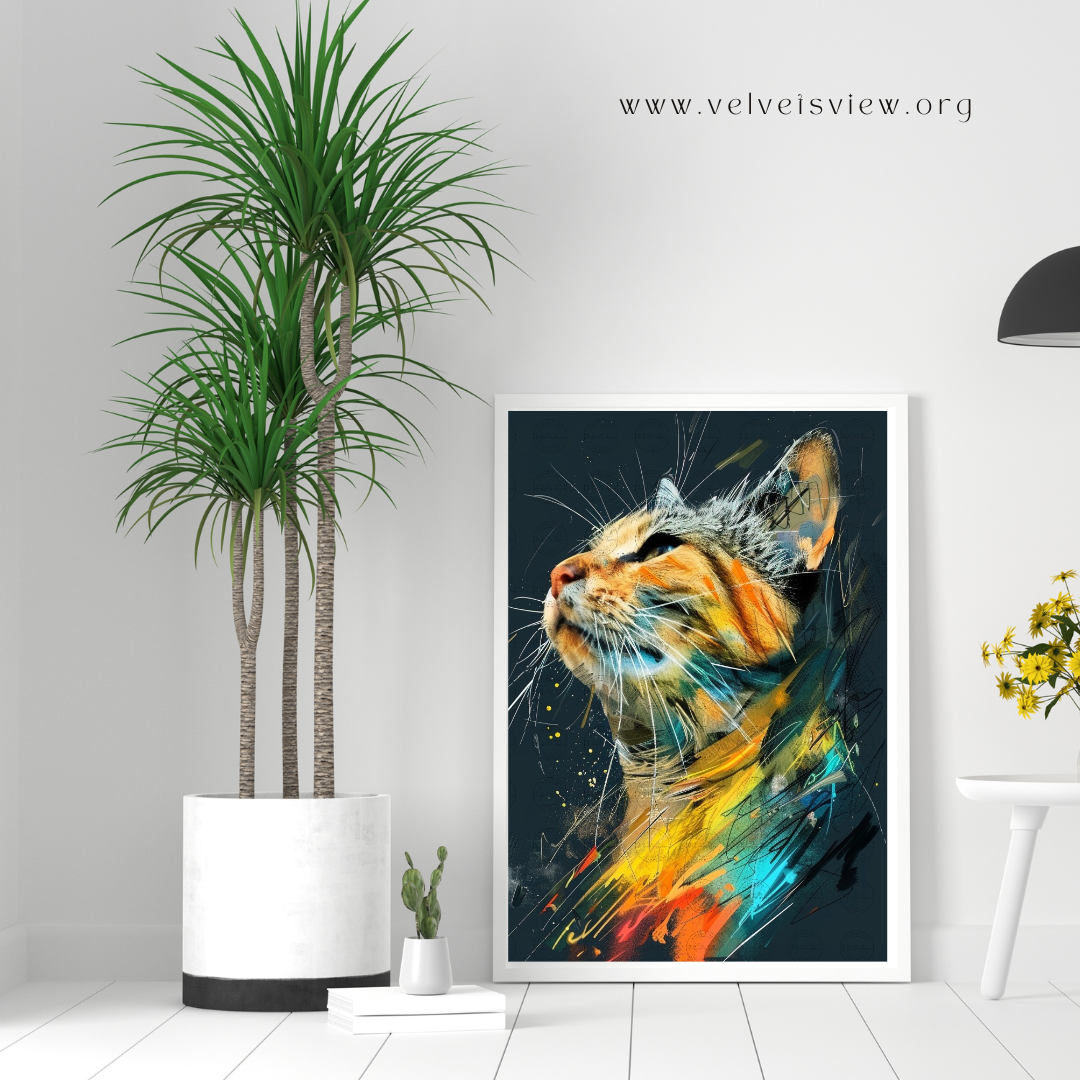 Black Girl Art - Velvet's View Digital Art - Whimsical Jungle Retreat: Enchanted Cat Abode