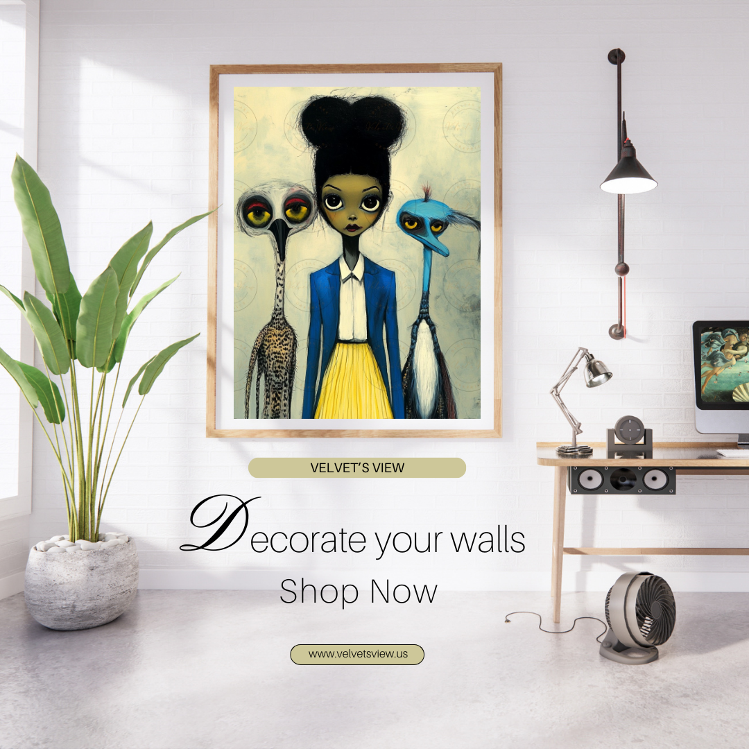 Black Girl Art  - Velvets View Digital Art - Birds of Whimsy Collection 612