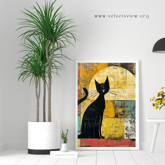 Black Girl Art - Velvet's View Digital Art - Whimsical Jungle Retreat: Enchanted Cat Abode