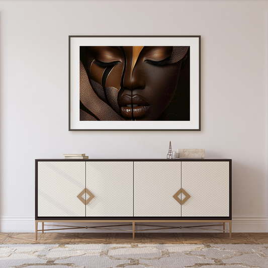 Black Girl Art  - Velvets View - Golden Essence: A Celebration of Beauty and Power - #5631480