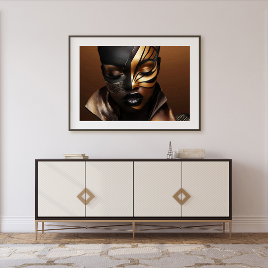 Black Girl Art  - Velvets View - Golden Essence: A Celebration of Beauty and Power - #5631481
