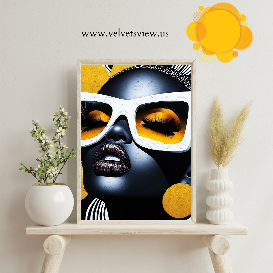 Black Girl Art  - Velvets View Digital Art - Afrofuturistic Elegance - Shades of Beauty 211