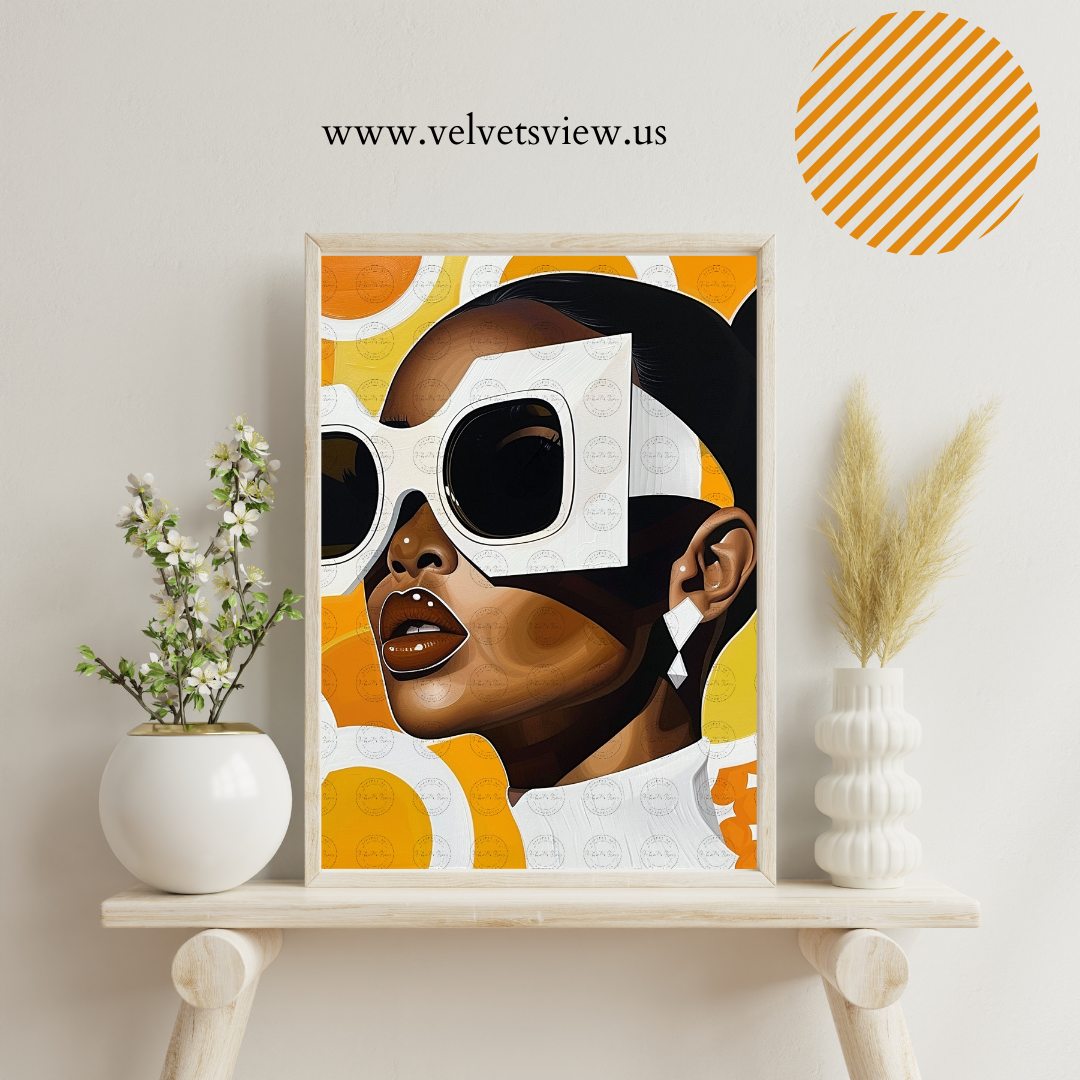 Black Girl Art  - Velvets View Digital Art - Afrofuturistic Elegance - Shades of Beauty 482
