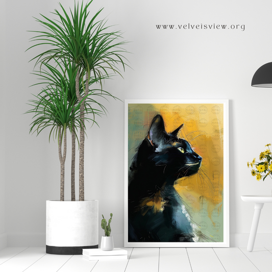 Black Girl Art - Velvet's View Digital Art - Whimsical Jungle Retreat: Enchanted Cat Abode