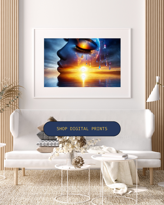 Black Girl Art – Female Digital Prints - Velvet's View – Cosmic Reflections - Visions of Earth and Spirit