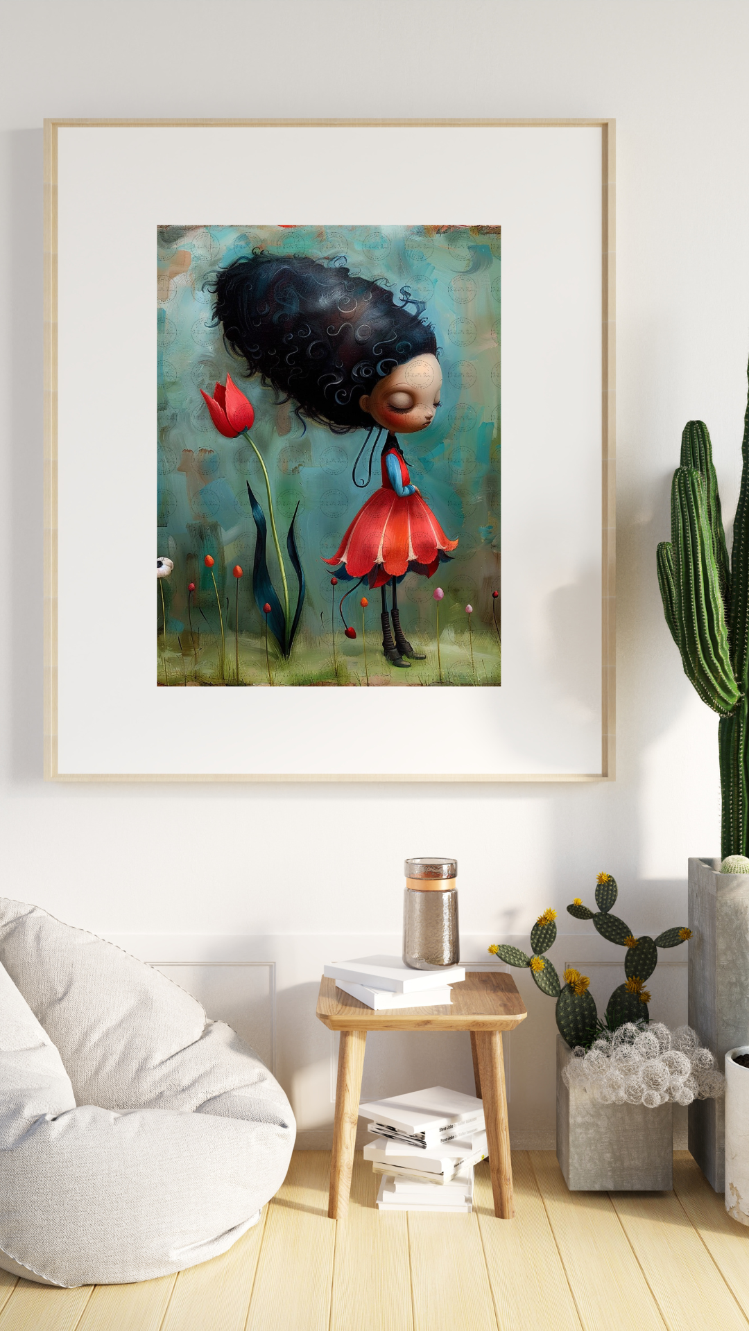Black Girl Art - Kids Digital Art - Velvet's View - Tressa and Her Tulips 1021