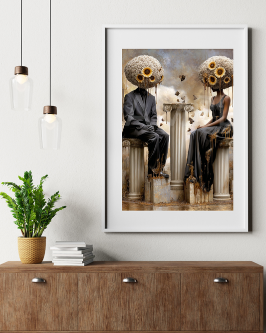 🌻Sunflower Thrones: Afro-Surreal Love & Royalty Digital Art Collection – Velvet’s View Exclusive - 741J29