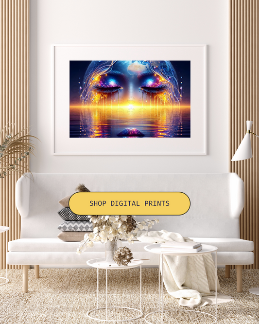 Black Girl Art – Female Digital Prints - Velvet's View – Cosmic Reflections - Visions of Earth and Spirit