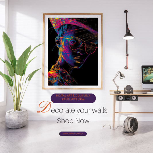 Black Girl Art  - Velvets View Digital Art - Radiant Glows - The Neon Reverie Collection 320