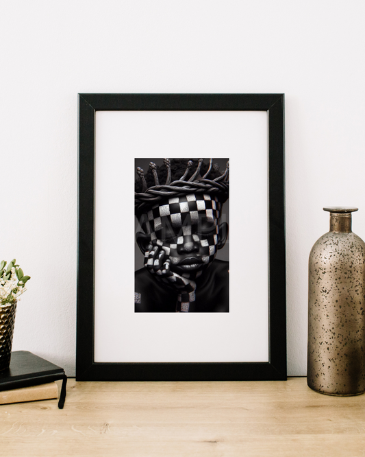 Crowned in Innocence: Afro Surreal Wooden-Inspired Kids Portraits – Velvet’s View Exclusive Digital Art Collection - 2589N