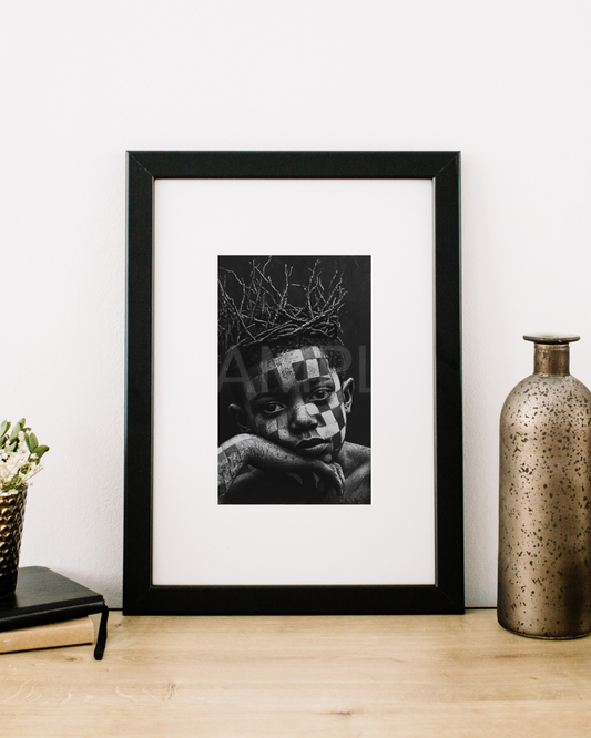 Crowned in Innocence: Afro Surreal Wooden-Inspired Kids Portraits – Velvet’s View Exclusive Digital Art Collection - 2589N2