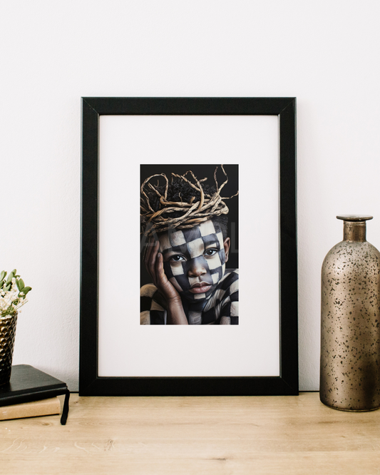 Crowned in Innocence: Afro Surreal Wooden-Inspired Kids Portraits – Velvet’s View Exclusive Digital Art Collection - 2589N3