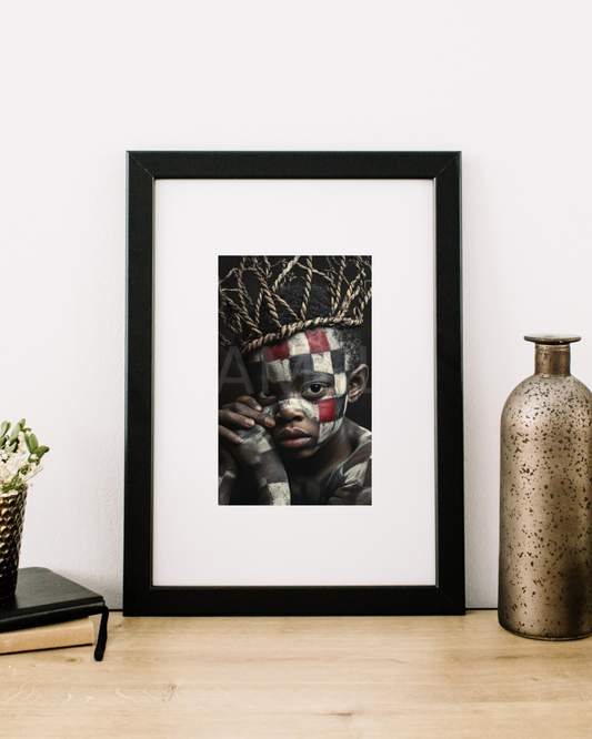 Crowned in Innocence: Afro Surreal Wooden-Inspired Kids Portraits – Velvet’s View Exclusive Digital Art Collection - 2589N4