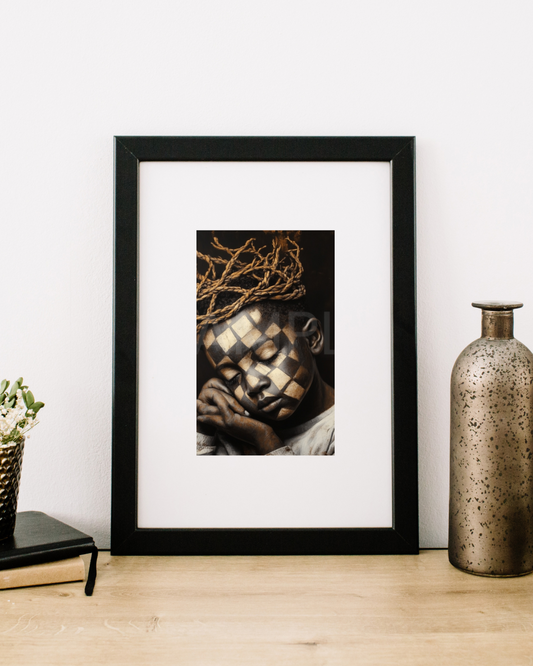 Crowned in Innocence: Afro Surreal Wooden-Inspired Kids Portraits – Velvet’s View Exclusive Digital Art Collection - 2589N6