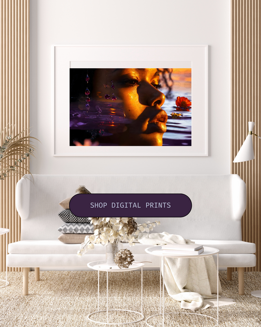 Black Girl Art – Female Digital Prints - Velvet's View – Cosmic Reflections - Visions of Earth and Spirit