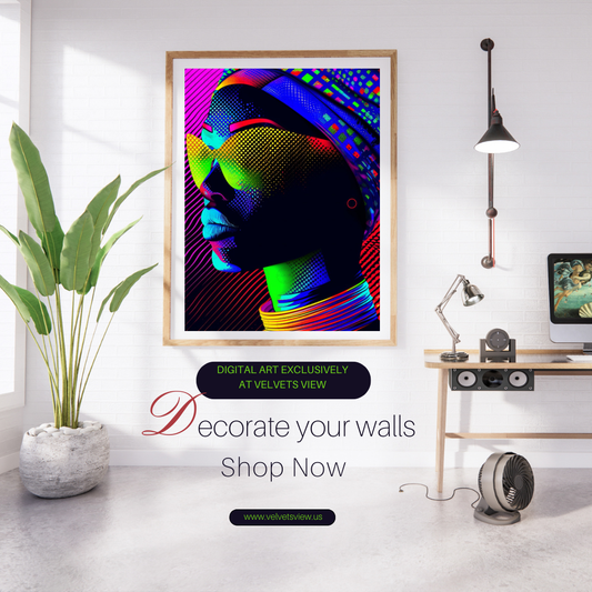 Black Girl Art  - Velvets View Digital Art - Radiant Glows - The Neon Reverie Collection 322