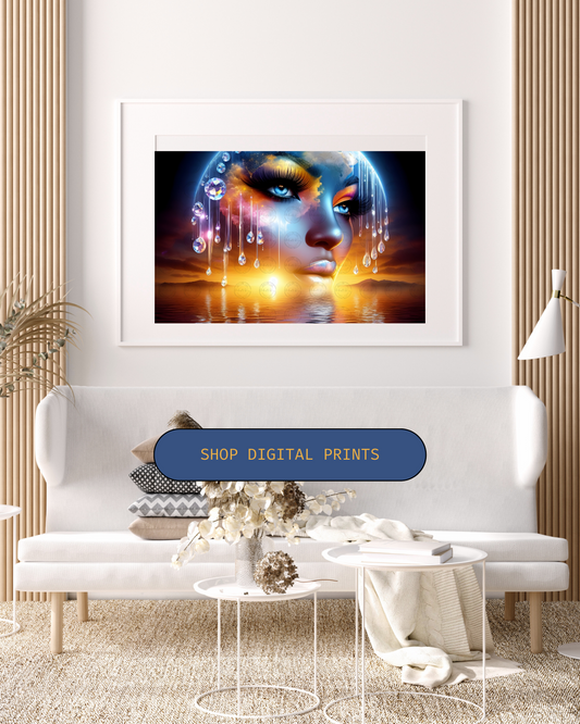 Black Girl Art – Female Digital Prints - Velvet's View – Cosmic Reflections - Visions of Earth and Spirit