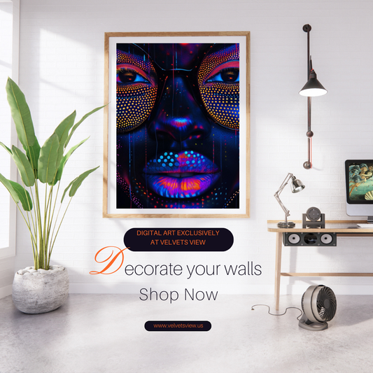 Black Girl Art  - Velvets View Digital Art - Radiant Glows - The Neon Reverie Collection 324